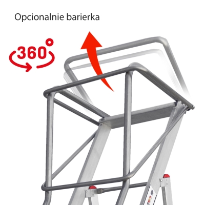 Drabina magazynowa jezdna Faraone SMT 8 st. (wys. rob. 3,74m)