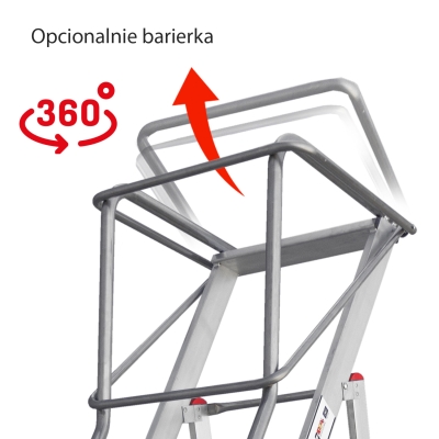 Drabina magazynowa jezdna Faraone SMT 6 st. (wys. rob. 3,26m)