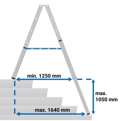 Drabina Krause Stabilo teleskopowa 2x6 stopni (wys. rob. 2,95m)