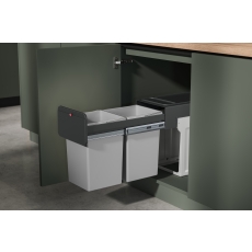 Kosz na śmieci, odpady, do kuchni HAILO EcoLine design L - Szary 2x14L