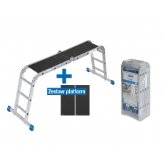 Drabina aluminiowa 4-elementowe Krause Stabilo przegubowe z platformą (wys. rob. 4,40m)