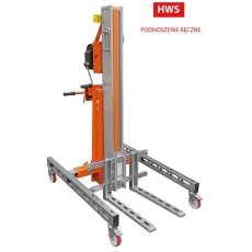 Aluminiowy podnośnik do materiałów o niśności do 200kg, wys. podnoszenia max. 4,45m