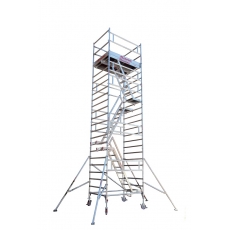 Rusztowanie aluminiowe Faraone Top System ze schodami (1,35x2,45m) wys. rob. 10,40m
