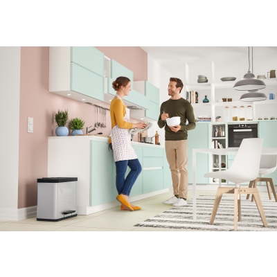 Kosz na śmieci, odpady HAILO Öko duo Plus L - Srebrny 17+9L