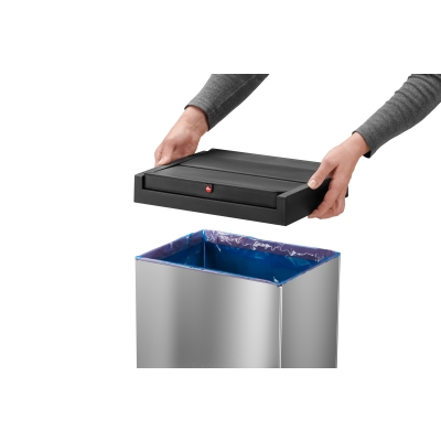 Kosz na śmieci, odpady Big-Box Swing L - Stal szlachetna 35L