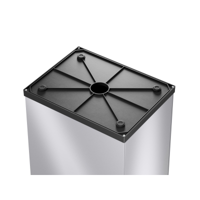 Kosz na śmieci, odpady Big-Box Swing L - Srebrny 35L