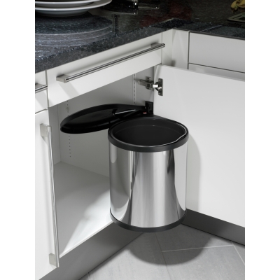 Kosz na śmieci, odpady HAILO Compact-Box M - Stal Szlachetna 15L