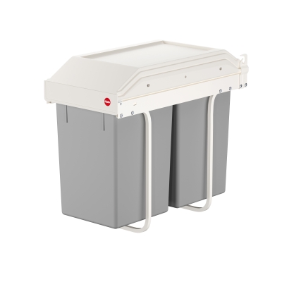 Kosz na śmieci, odpady, do kuchni HAILO Multi-Box duo L - Biały 2x14L