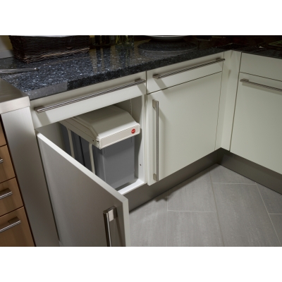 Kosz na śmieci, odpady, do kuchni HAILO Multi-Box duo L - Biały 2x14L