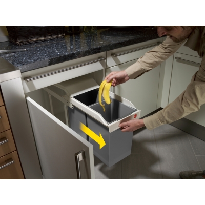 Kosz na śmieci, odpady, do kuchni HAILO Multi-Box duo L - Biały 2x14L