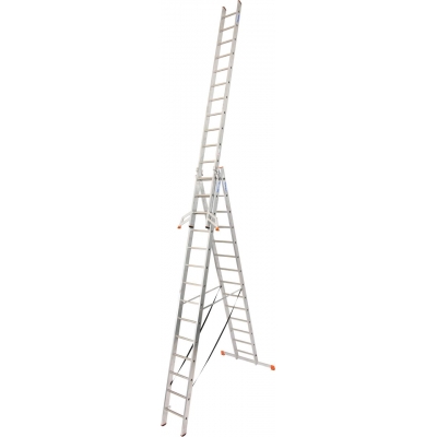 Drabina aluminiowa Krause Tribilo 3x14 szczebli wielofunkcyjna (wys. rob. 10,90m)