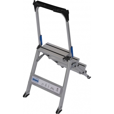 Schodki aluminiowe składane Krause Stabilo z poręczą 3 st. (wys. rob. 2,65m)