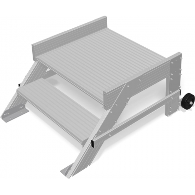 Schodki Krause 2 st. z pomostem i rolkami szer. 0,60m nach. 45° (wys. rob. 2,40m)