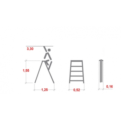 Drabina Krause Dopplo 2x7 st. (wys. rob. 3,05m)