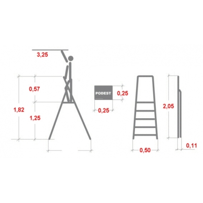 Drabina Krause Safety 6 st. (wys. rob. 3,25m)