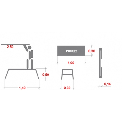 Podest roboczy Krause StepTop wys. rob. 2,50m