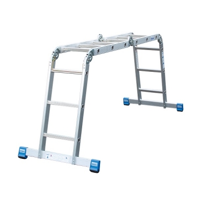 Drabina aluminiowa 4-elementowe Krause Stabilo przegubowe z platformą (wys. rob. 4,40m)