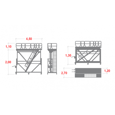 Platforma Faraone Scala System z regulowaną wysokością (1,30-2,00m)