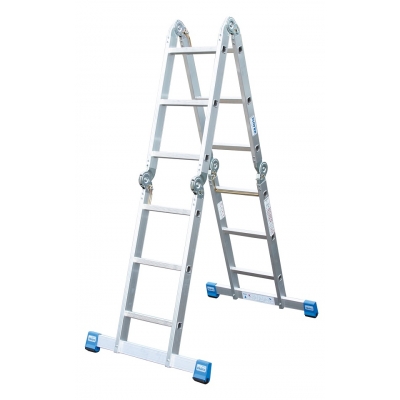 Drabina aluminiowa 4-elementowe Krause Stabilo przegubowe z platformą (wys. rob. 4,40m)