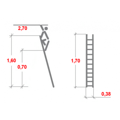 Drabina Krause Stabilo TRBS przystawna 6 st. (wys. rob. 2,70m)