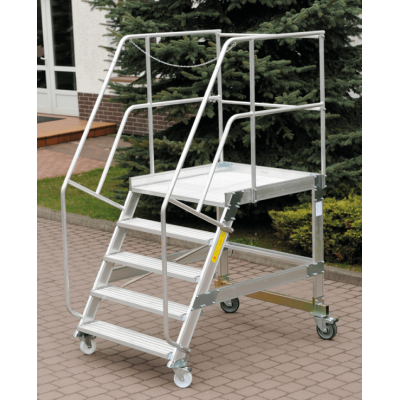 Schody magazynowe jezdne Drabex 7 st. (wys. rob. 3,92m) 60°, szer. 1,00m