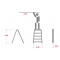 Drabina dwustronna Krause Rolly 2x2 st. (wys. rob. 2,45m) niebieska
